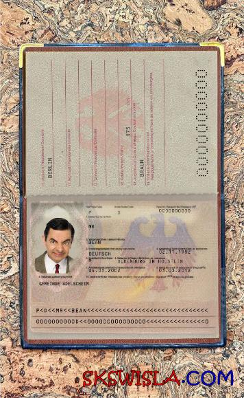 Niemcy paszport (2005-2017) wygląd zdjęcia pliki PSD, skan i fotografowany obraz